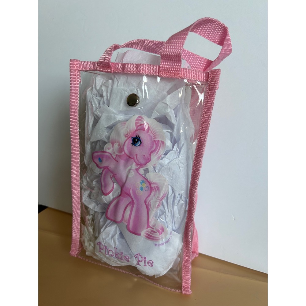 Vintage 2006 My Little Pony Pinkie Pie Clear Vinyl Mini Tote Bag Hasbro G3 Pink